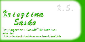 krisztina sasko business card